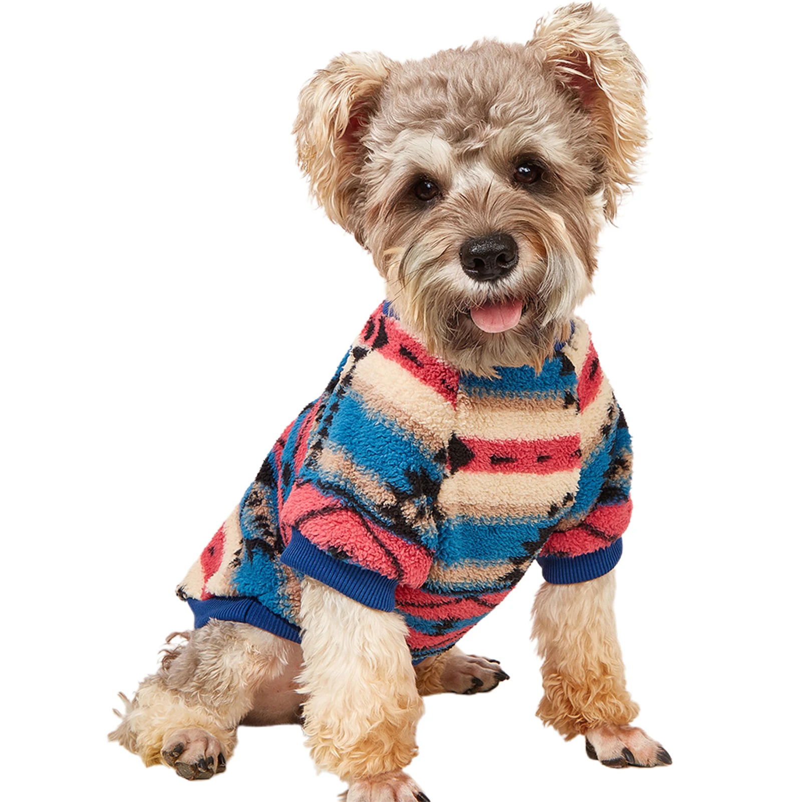 Classic Warm Fleece Vest Jacket Dog Clothes Printing Puppy Pullover Elastic Dog Sweater Coat Autumn Winter Pet Apparel Costumes