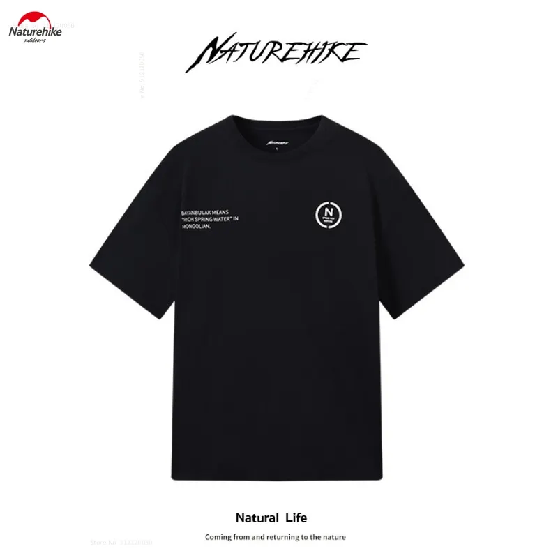 

Naturehike печатное письмо стекается короткий рукав гигроскопической и потной летом на открытом воздухе пары черно-белая футболка сухие ткани