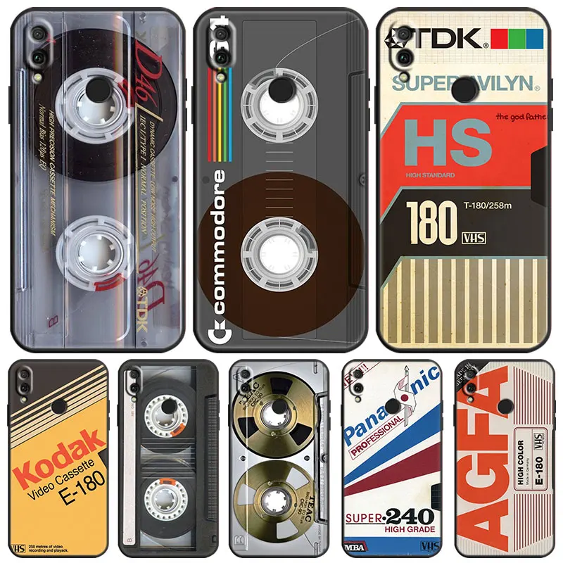 Классический чехол со старыми лентами для Honor X6 4G X7 4G X8 X9 4G 5G Huawei Y9 Y7 Y5 Y6 Y7 Y8 A S P Prime 2018 2019, черный мягкий чехол