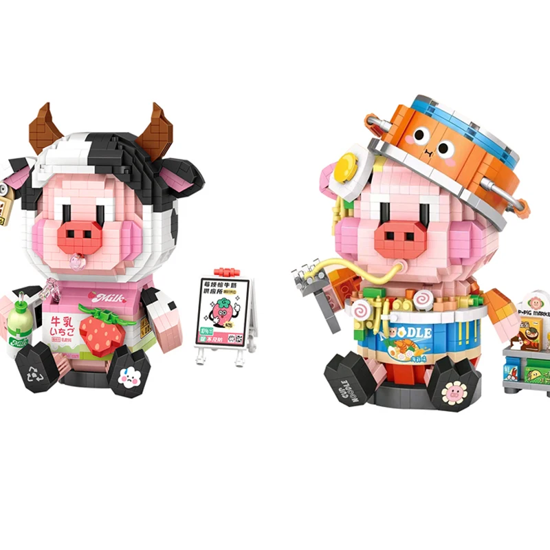 

LOZ 8135 Diamond Building Blocks Cartoon Figures Animals Milk Cow Pig Micro Adult Puzzle Bricks Toys Girls Collection Gift 8134