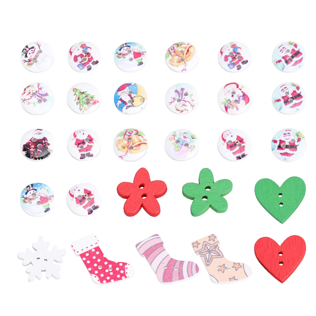 

Buttons Christmas Wooden Sewing Button Holiday Wood Craftscrapbooking Embellishmentsnovelty Fastener Crochet Crafts Heart