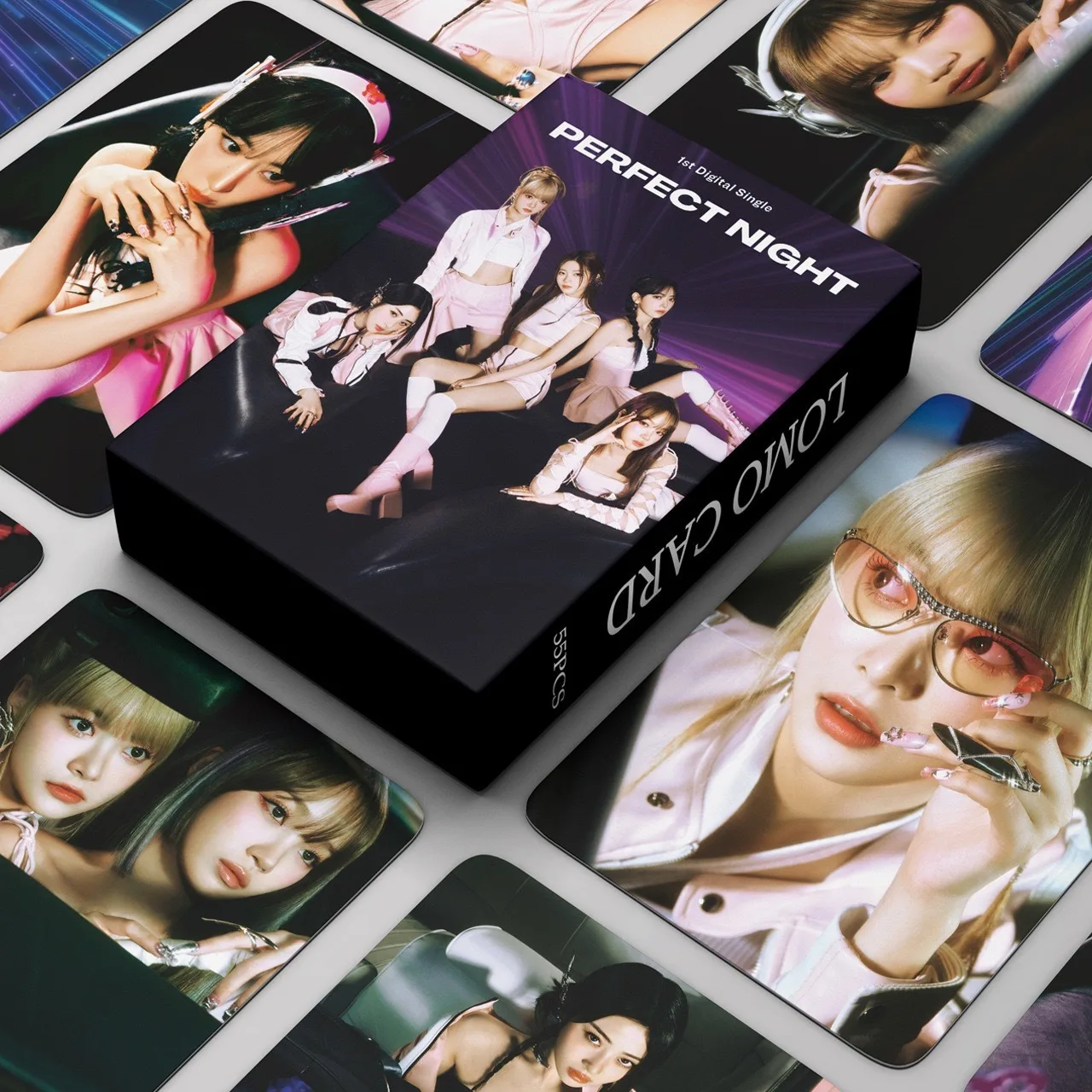 

55pcs KPOP LE SSERAFIM Lomo Cards New Album Perfect Night Photocards Kpop Girls Photo Print Card High Quality