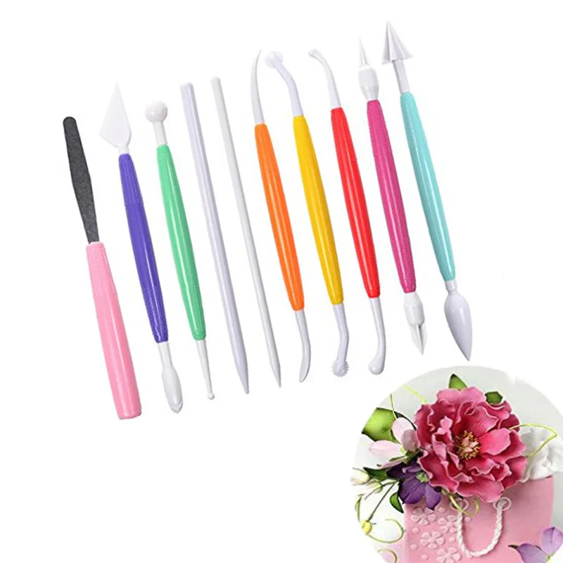 

10pcs/set Carving Pen Shaping Knife Fondant Cutter Cake Sugar Craft Decorating Accessories DIY Baking Modelling Pastry Tools