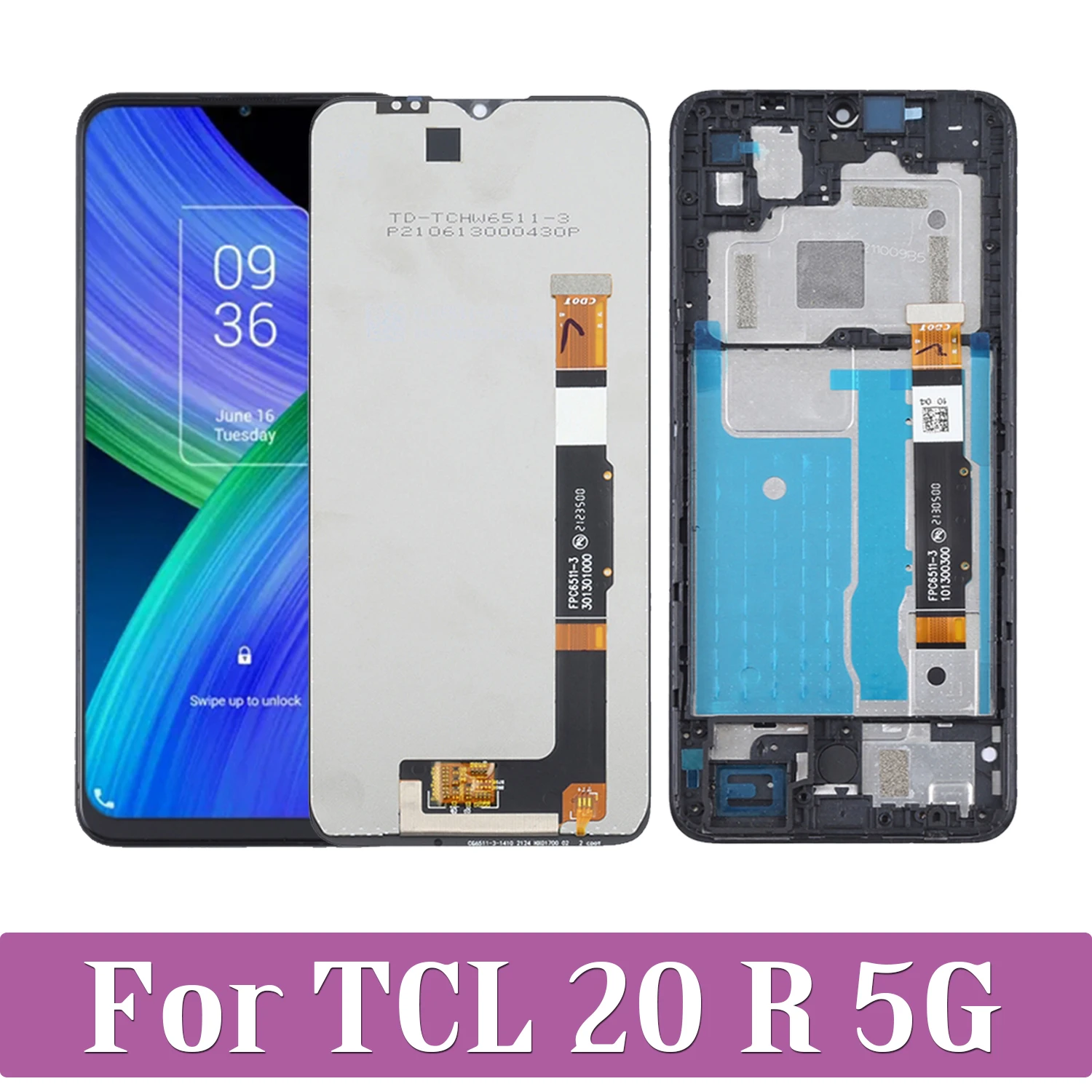 

Original 6.52'' For TCL 20 R 20R 5G T767H LCD Display Touch Screen Digitizer Assembly For TCL20R 5G LCD Replacement