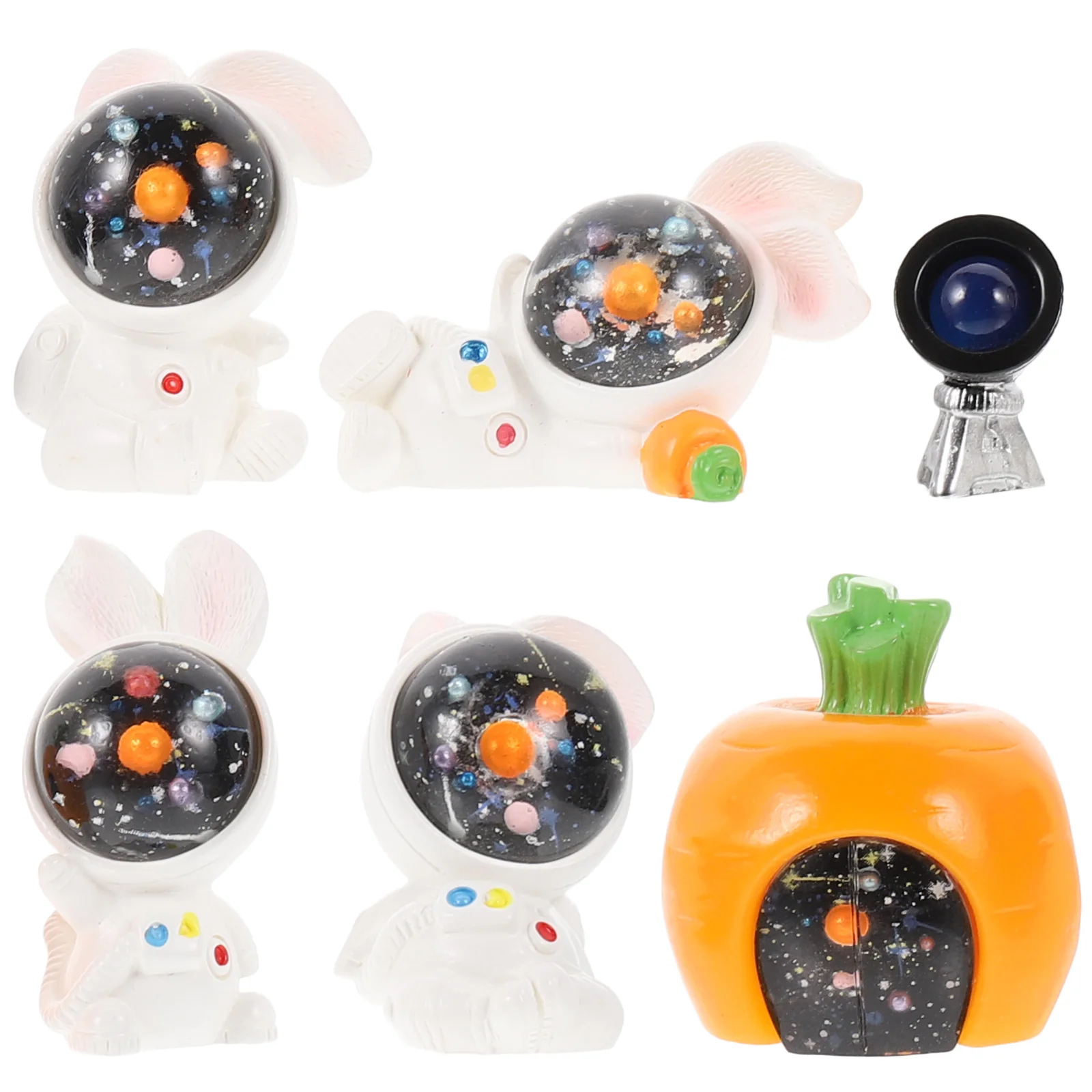 

Rabbit Bunny Statue Astronaut Miniature Sculpture Zodiac Garden Spaceman Resin Figures Year Chinese Characters Fairy Toy Little