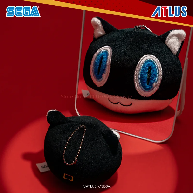 Фото Горячая новинка: Плюшевый брелок-подвеска Sega Atlus Persona 5 Royal Моргана, милый круглый, мягкий, для сумок, аниме-атрибутика для фанатов игр №5