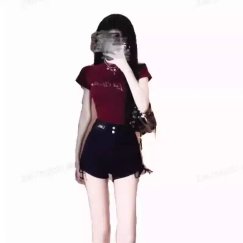 Summer Clothing Match A Complete Set Salt System Young Royal Sister Wear Small Fried Street Gyaru Top Shorts Two-piece Suit