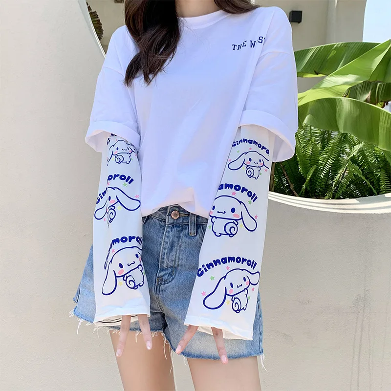 

Солнцезащитные рукава Sanrio Kawali Cinnamoroll с защитой от ультрафиолета, свободные, удобные, летние, милые, Мультяшные, подарок на день рождения для ...