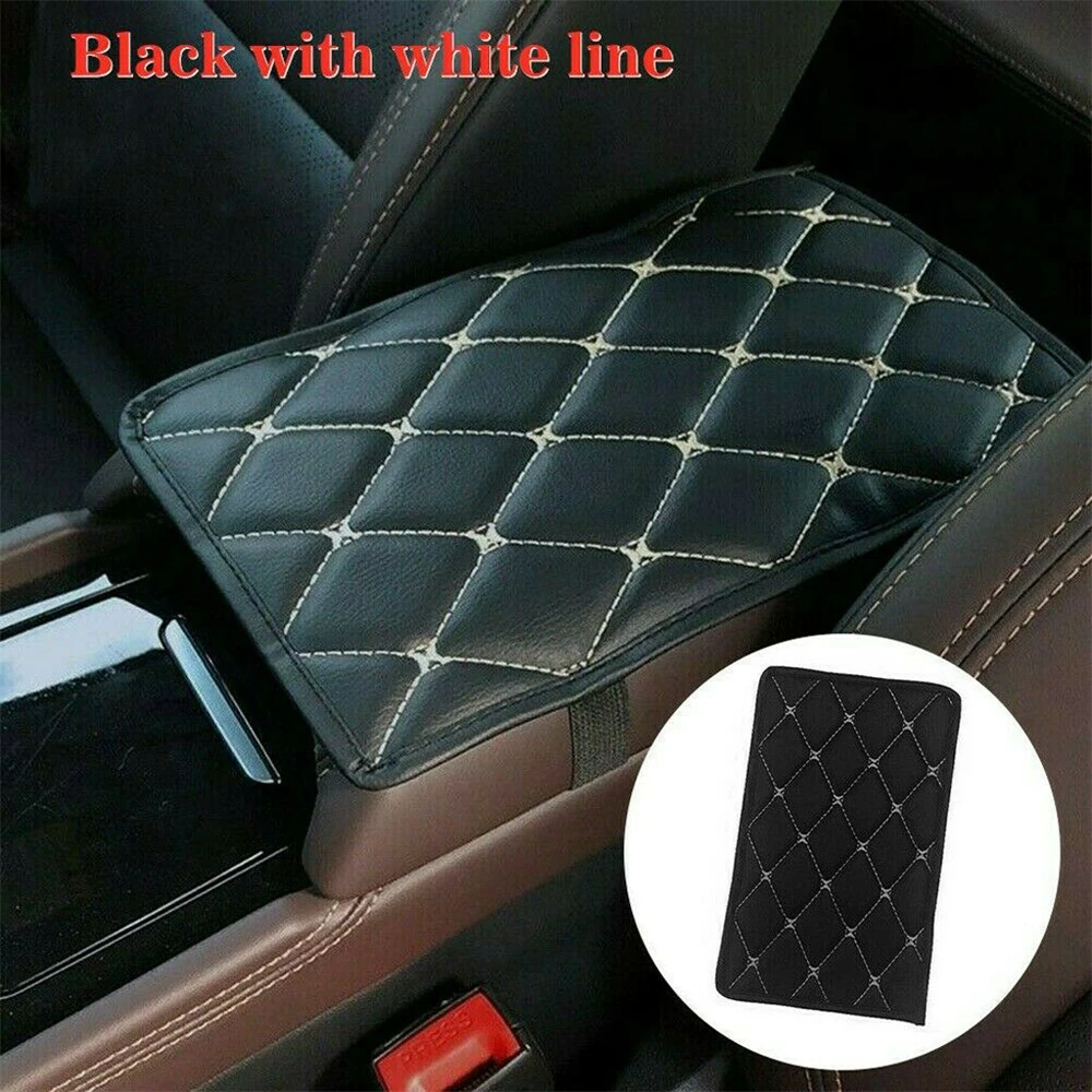 Купи Universal Leather Car Centre Armrest Mat Interior Auto Armrests Cushion Storage Box Cover Mats Arm Rest Protector Pad за 221 рублей в магазине AliExpress