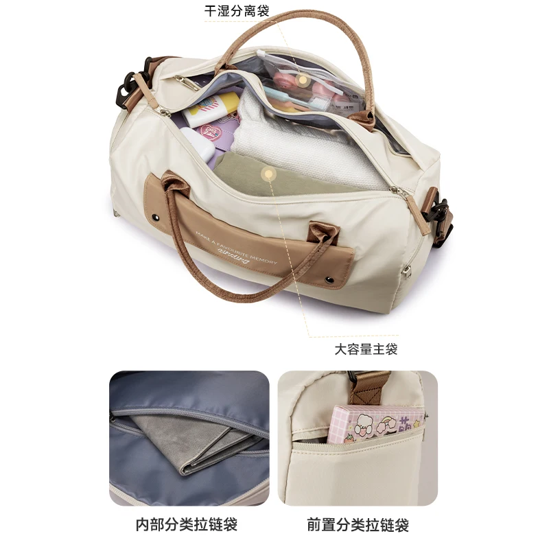 Waterproof Travel Bag for Women Sports Duffel Tote Gym Bags Shoulder Weekender Overnight Bags Luggage Handbag 19L Large Capacity