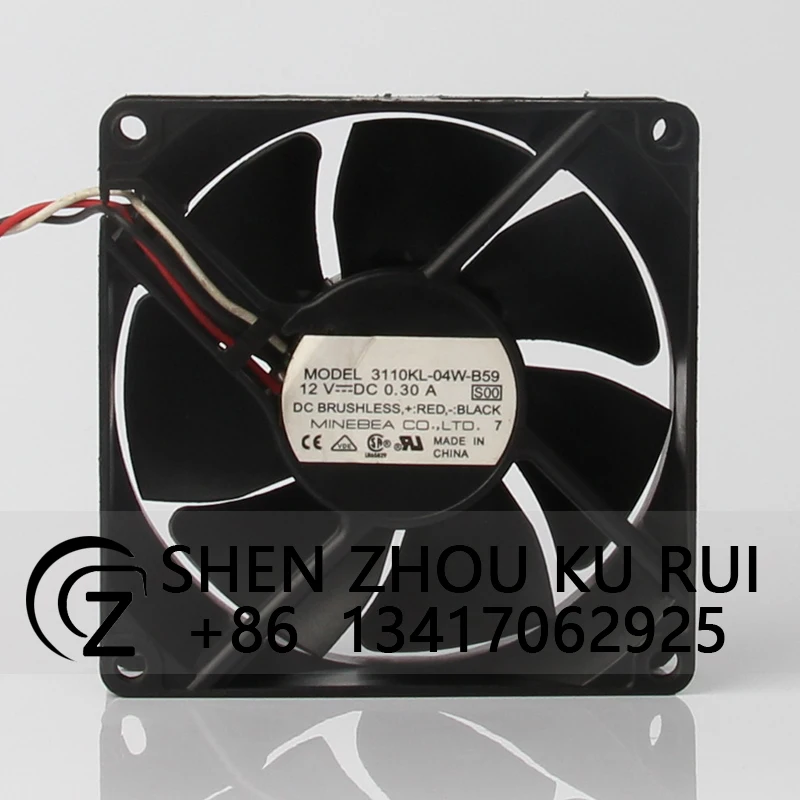 

3110KL-04W-B59 Chassis Cooling Fan for NMB 8cm 8025 DC 12V 0.30A 3wire Server Inverter Axial Case Fans