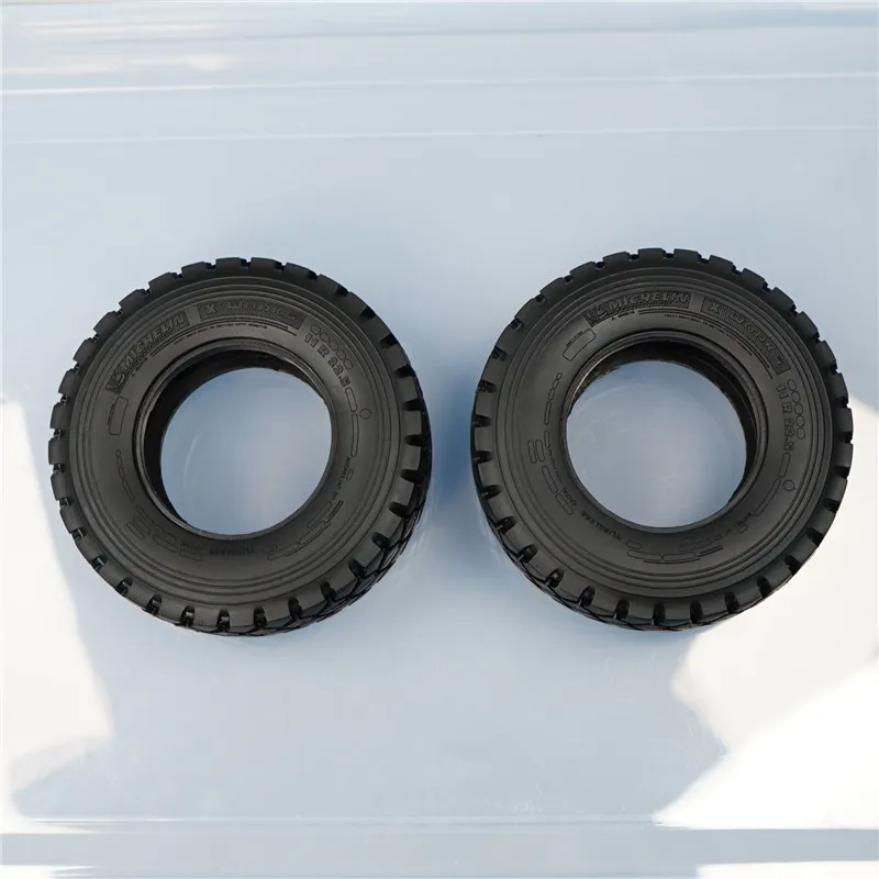 2Pcs High-quality Tires All Terrain Gravel Tire for 1/14 Tamiya RC Truck Trailer Tipper Scania 770S Actros Volvo MAN LESU Parts enlarge