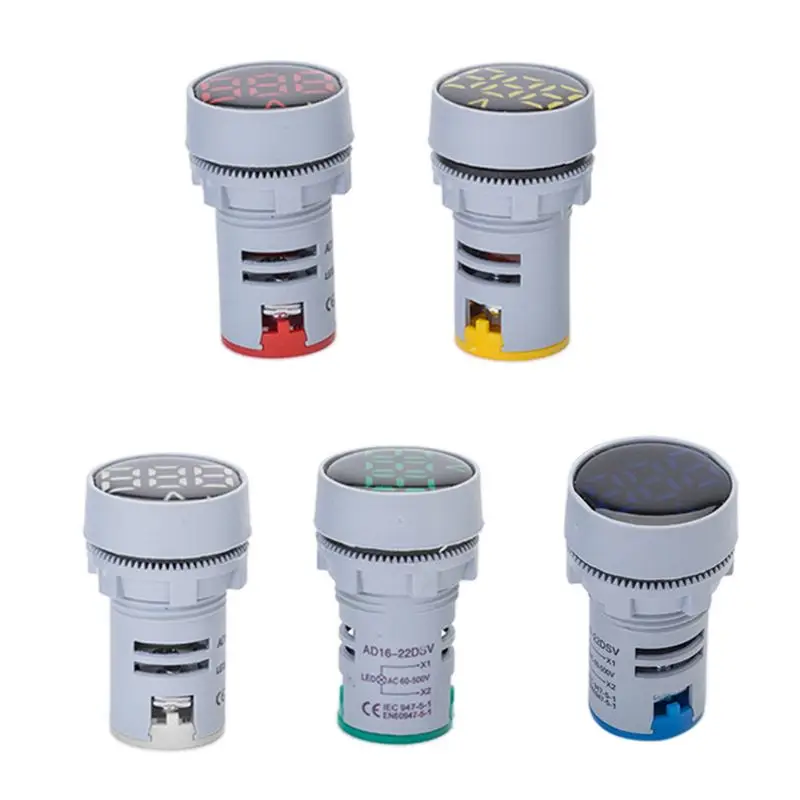 

Round Voltage Signal Monitor Dia 22mm AC 24-500V Voltmeter Indicator Light Lamp