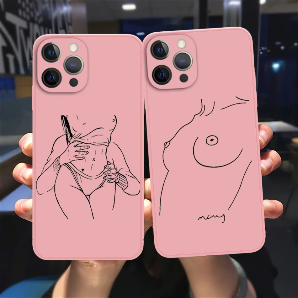 

Abstract Geometric Line Phone Cover For iPhone 11 12 13 14 Pro XS Max X XR 7 8 14Plus 13Mini SE3 Color Soft Silicone TPU Case