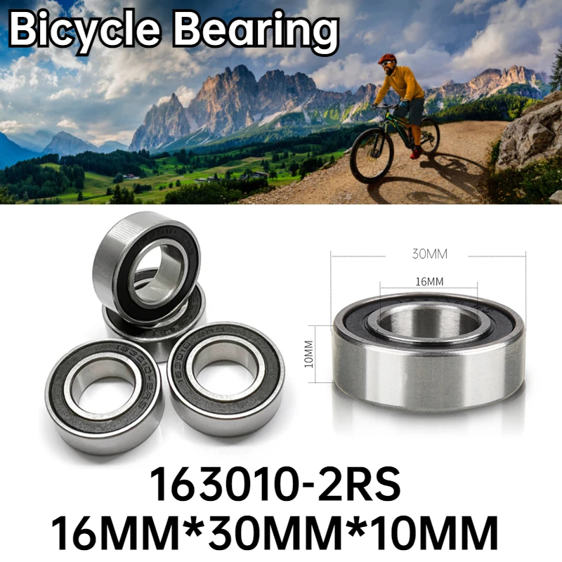 

2 шт. подшипник для горного велосипеда, центральный вал, цветочный барабанный подшипник 163010-2RS 16*30*10 мм
