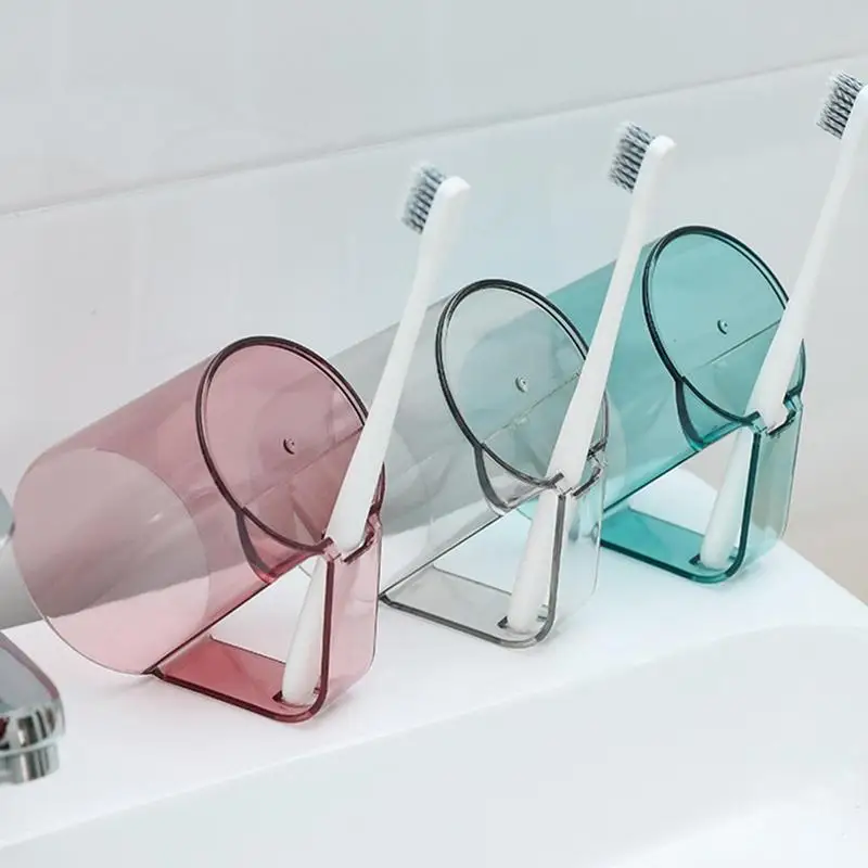 

300ml Cup Toothbrush Sterilizer Holder Set Storage Rack Organizer Dormitory Hot Wall Sticker Brush Bracket Bathroom Accessories