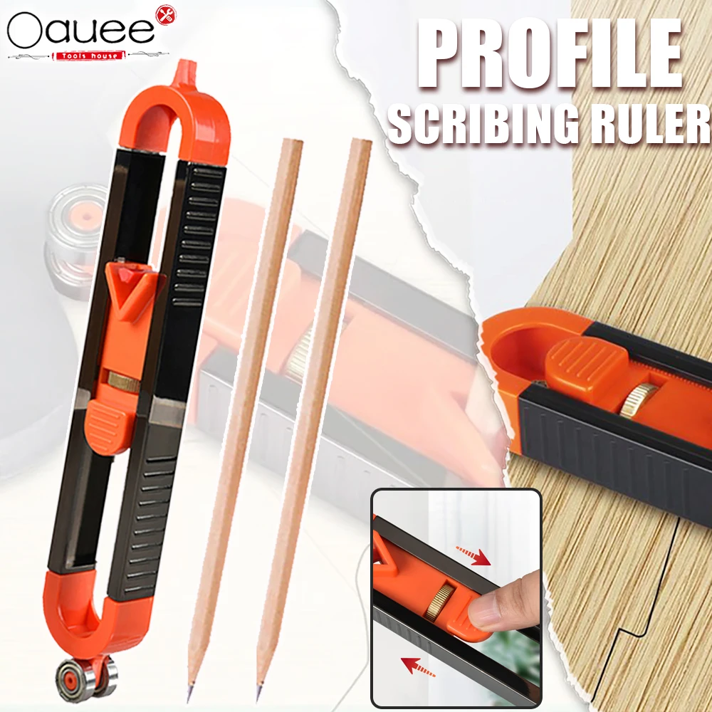New Profile Scribing Ruler Contour Gauge with Lock Adjustable Locking Precise Woodworking Measuring Gauge Profile Duplicator