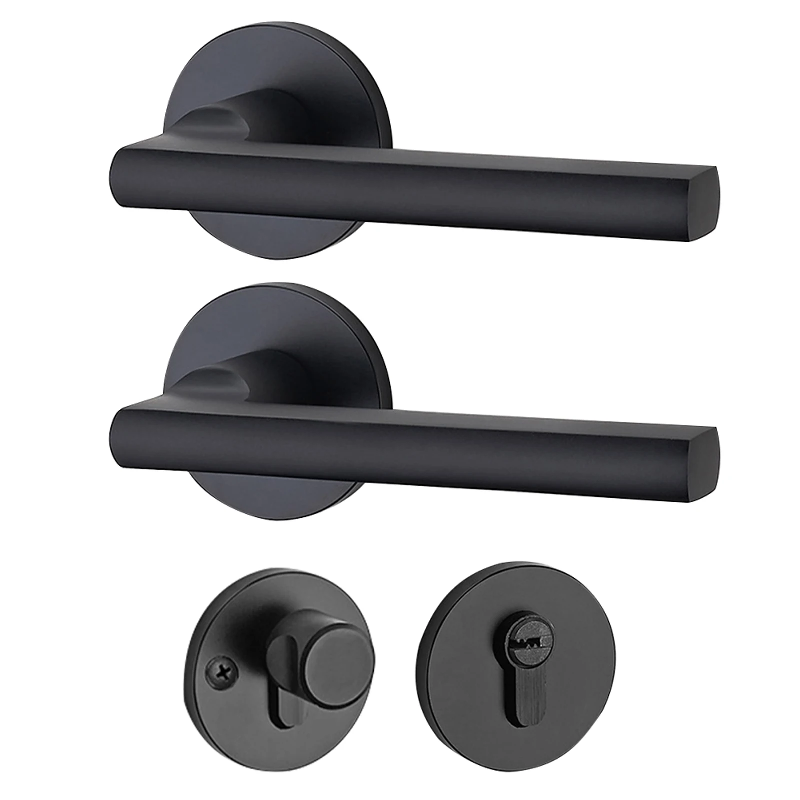 

Bathroom Modern With Keys Anti Theft Bedroom Security Indoor Door Handle Lock Easy Install Home Office Space Aluminum Mechanical