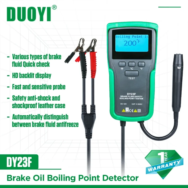 

DUOYI DY23F 12V Auto Brake Fluid Tester Digital Car Brake Oil Tool DOT3/4/5/5.1 HD Indicator check Display Auto Oil tool