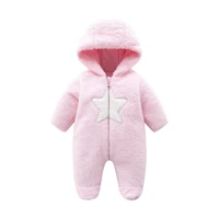 newborn rompers infant cute baby clothes pink five pointed star lamb velvet romper jumpsuit new born baby clothes baby onesie