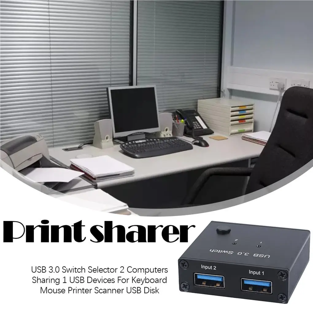 

USB 3,0 Переключатель Селектор 2 компьютера совместное использование 1 USB устройство для клавиатуры мыши принтера сканера USB диск