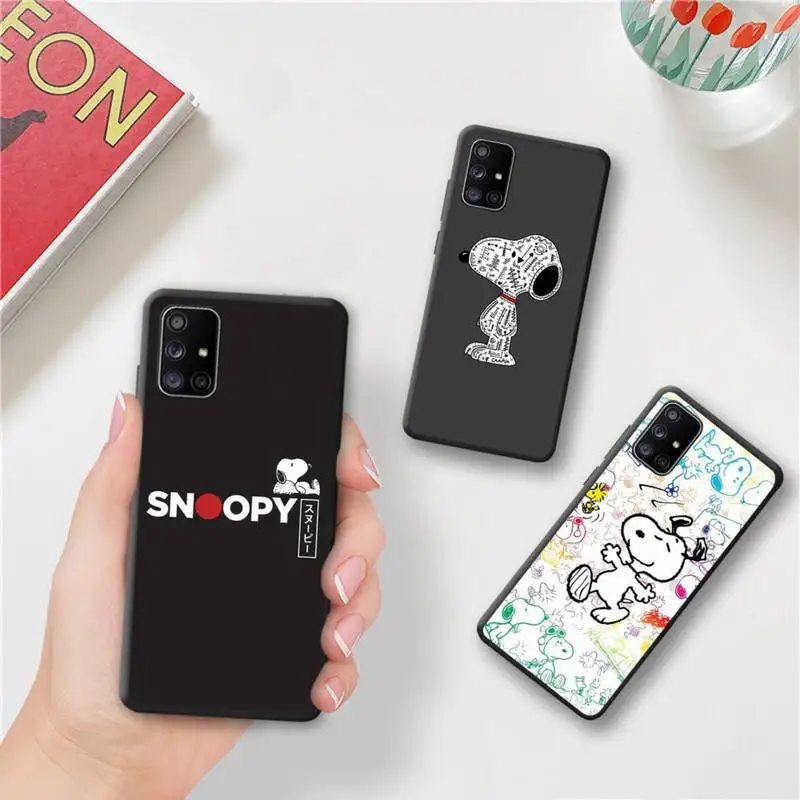 

Cute Cartoon Dog chalie brown and Snoopy Phone Case For Samsung Galaxy A52 A21S A02S A12 A31 A81 A10 A30 A32 A50 A80 A71 A51 5G
