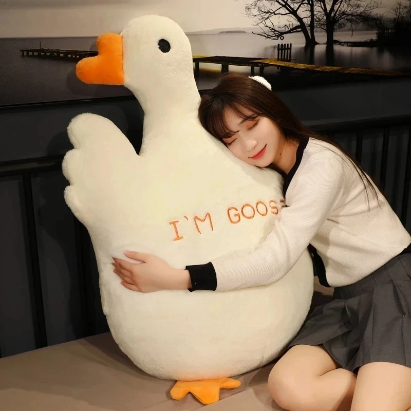 

Huggable Big Goose Pillow Fluffy Duck Plush Toys Stuffed Animal Swan Goose Doll Soft Cartoon Cushion Bed Sofa Floor Mat Kid Gift