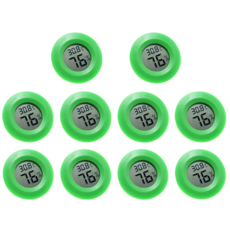 10 шт. мини ЖК-цифровой термометр гигрометр круглый тестер температуры и