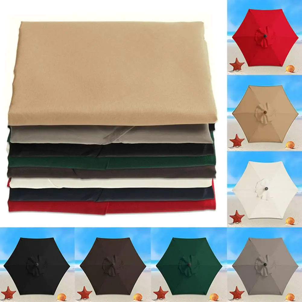 

2M Patio Umbrella Cloth Replacement Sun Protection Outdoor Market Table Hanging Umbrella Canopy Parasol Top Shade Cover Umbrella