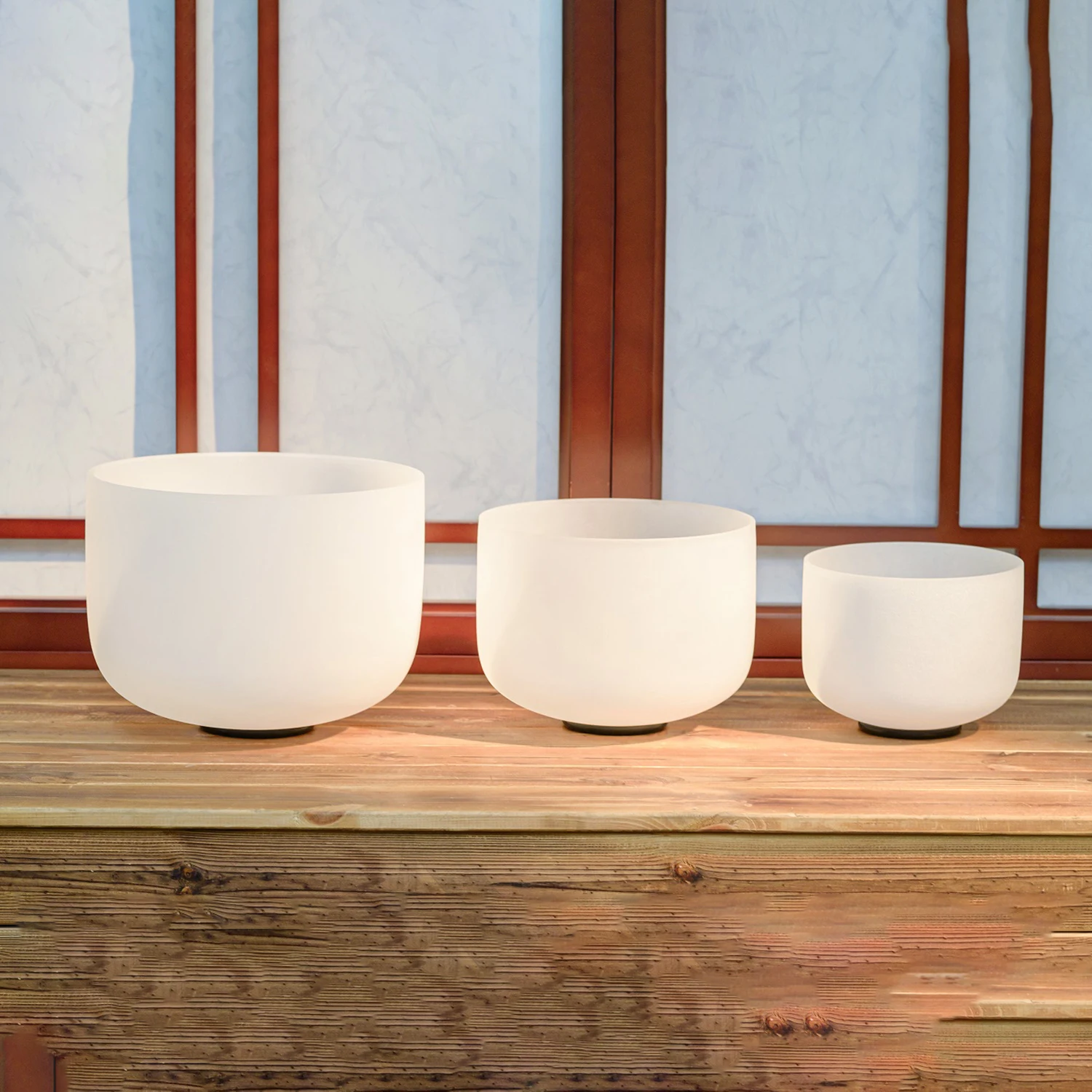 

Hye-eun 3 Pcs Crystal Singing Bowl Set 6"B 8" F 10 "C With Free Carrying bag Musical Vibration Spirit Blance