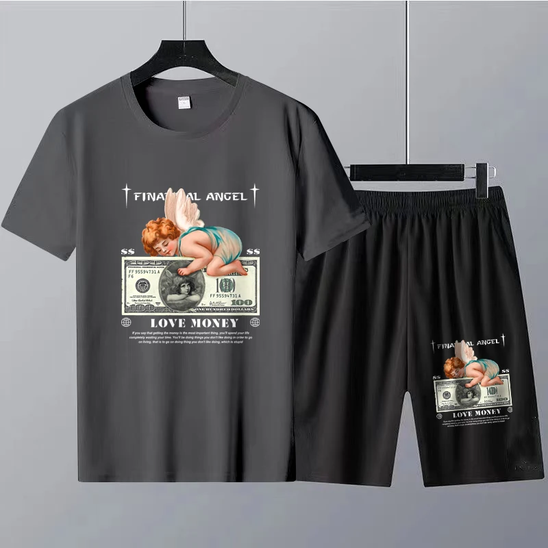 Luxury Man Woman Clothing Harajuku Anime Streetwearnew Summer Men's Tracksuit Set Cotton Quality T Shirt Shorts 2 Piece Suit