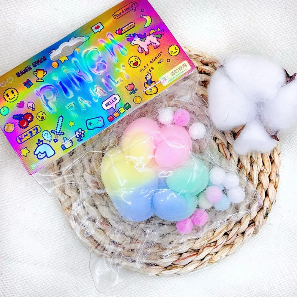 Kawaii красочная плюшевая игрушка для кошачьих ног моти антистрессовая снятия