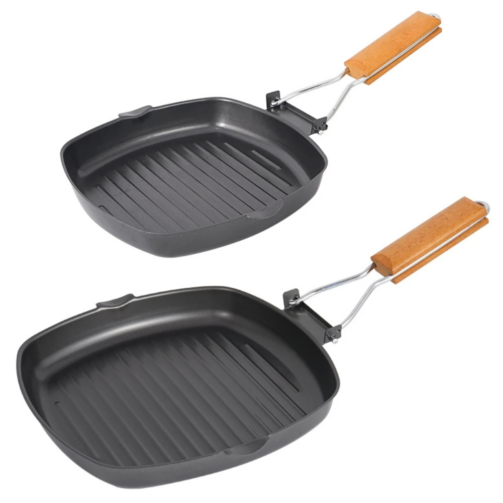 

20/24cm Folding Pan Save Space Folding Camping Picnic BBQ HotPot Pans Easily Clean Meat Beef Eggs Cooking Pans Outdoor Cookware