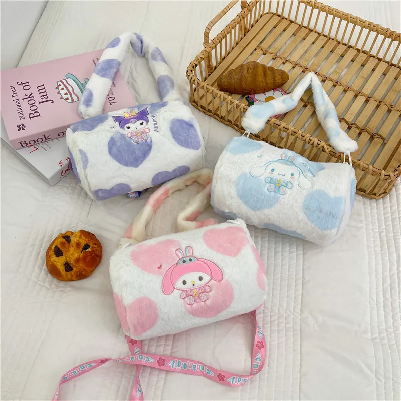 Xiuya Pink My Melody женская сумка на плечо плюшевая милая мультяшная вышивка