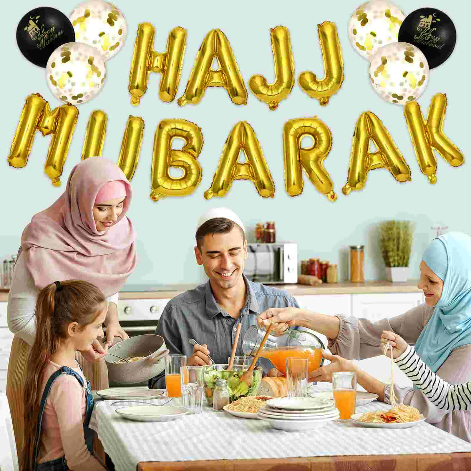 HAJJ MUBARAK Латексные шары с буквами декоративный праздничный набор воздушных шаров