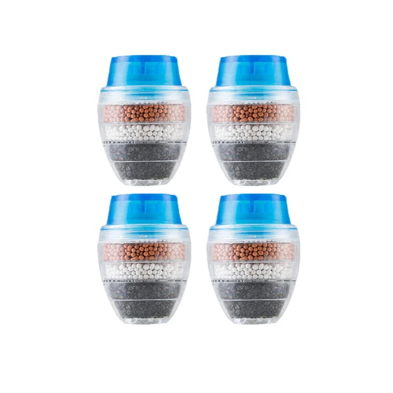 

Water Tap Filter Kitchen Tap Filtration Activated Carbon Removes Chlorine Fluoride Heavy Metals Hard Water Softener 4Pcs