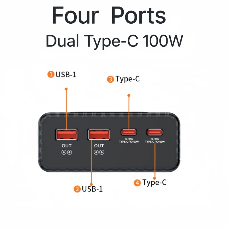 Фото Корпус Power Bank PD100W с зимним улучшением, корпус «сделай сам» с батареей 6 × 2100, PPS/PD3.0/QC3.0 для ноутбука, телефона №3