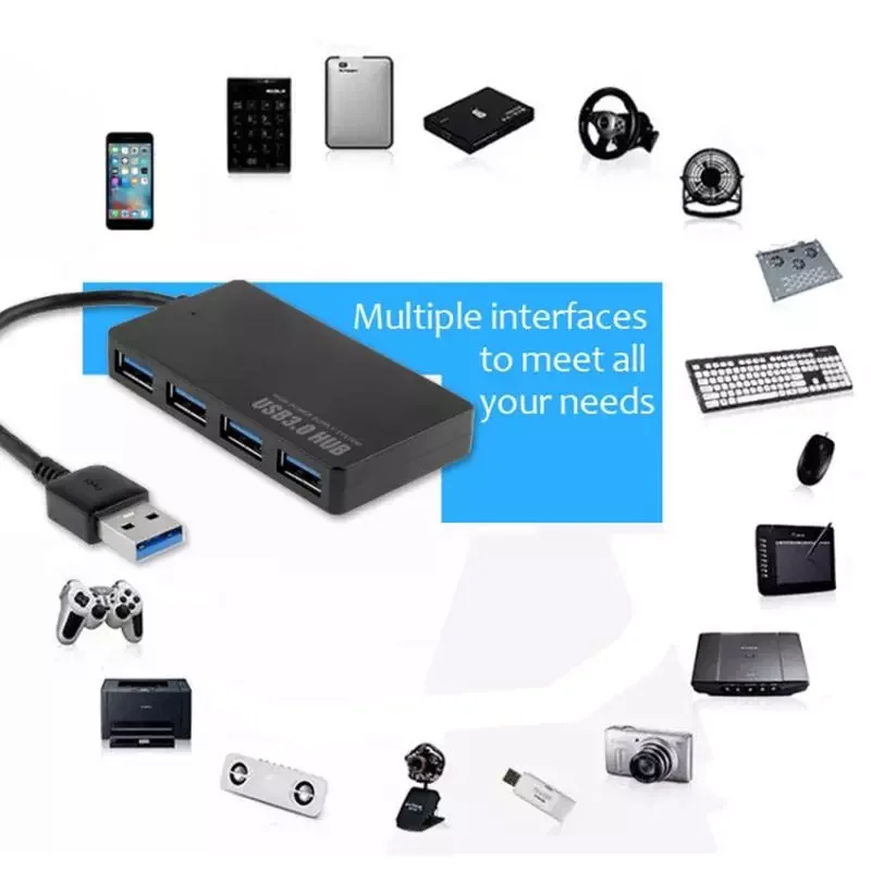 

Hub USB 3.0 4 PORT Type C HUB High Speed Data cable Convertor adapter Support Multi Systems Plug and Play USB Adapter