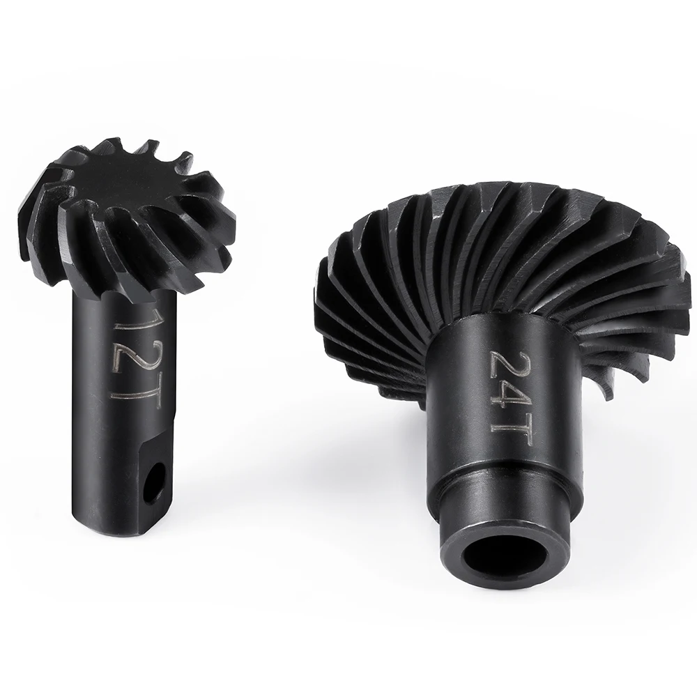 Фото YEAHRUN 24T + 12T/22T + 10T стальной Overdrive, спиральная коническая ось, шестерня для 1/18 RC гусеничного автомобиля TRX4M Bronco Defender Gears №2