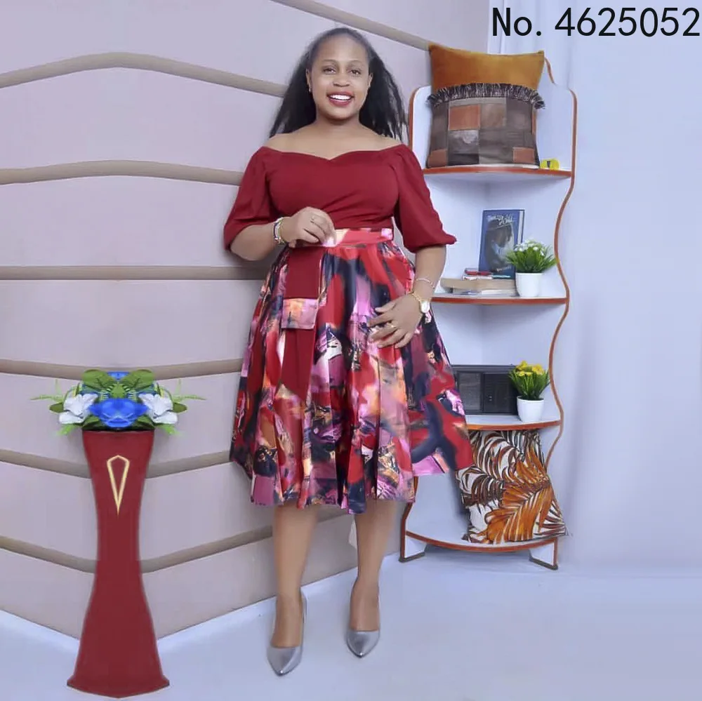 

Африканские платья для женщин, Новинка лета 2022, Африканское женское платье из полиэстера с коротким рукавом и принтом, платья с Африканским ...