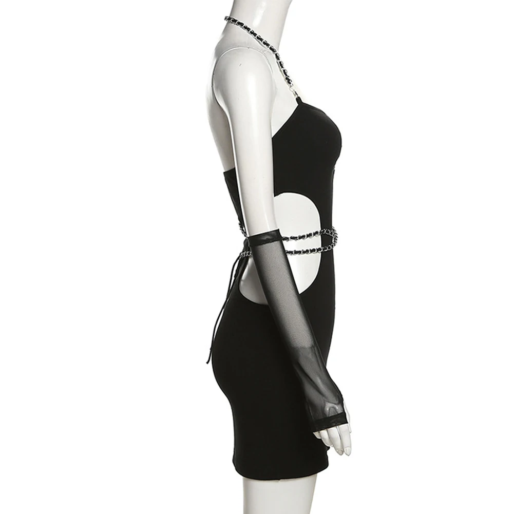 

Sexy Backless Strap Simple Hot Slim Casual Elastic Womens Dress Short Sleeve Set