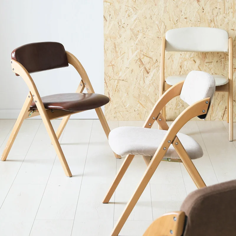 

Стул обеденный из массива дерева, домашнее складное кресло для столовой, простая спинка для общежития, офисный стул, портативный скандинавский стул