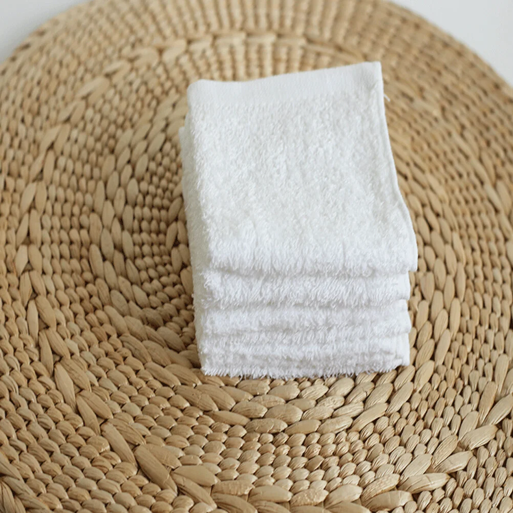 

3 Pcs Small Towel Cotton Towels Hotel Hand Disposable Washcloths Bathroom White Handkerchief Napkins