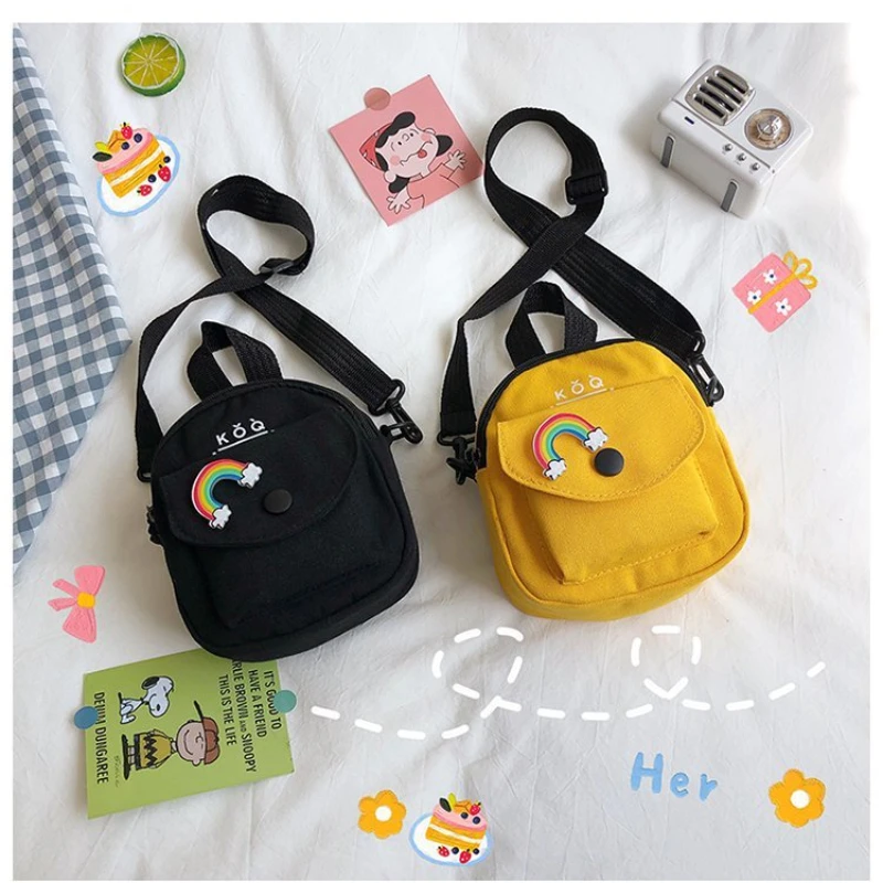 

Прекрасные маленькие сумки через плечо для женщин, новинка 2023, модные кошельки и сумочки, холщовая Корейская версия повседневной сумки-месс...