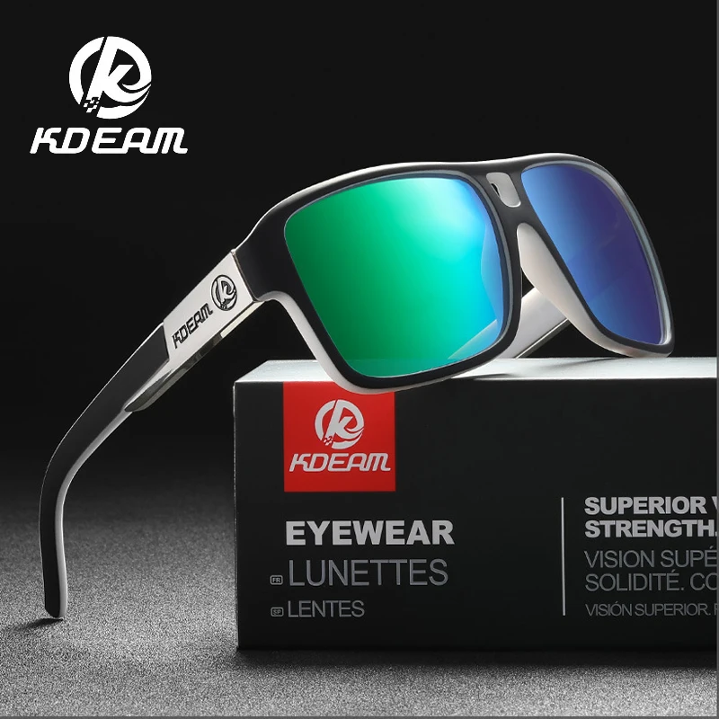 KDEAM 2024 мужские поляризационные солнцезащитные очки в стиле JAM большой квадратной