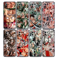 one piece phone case for xiaomi mi 11 11t 11x pro lite ne 5g 12 poco x3 f3 m3 m4 nfc pro soft thin cover zoro funda luffy anime