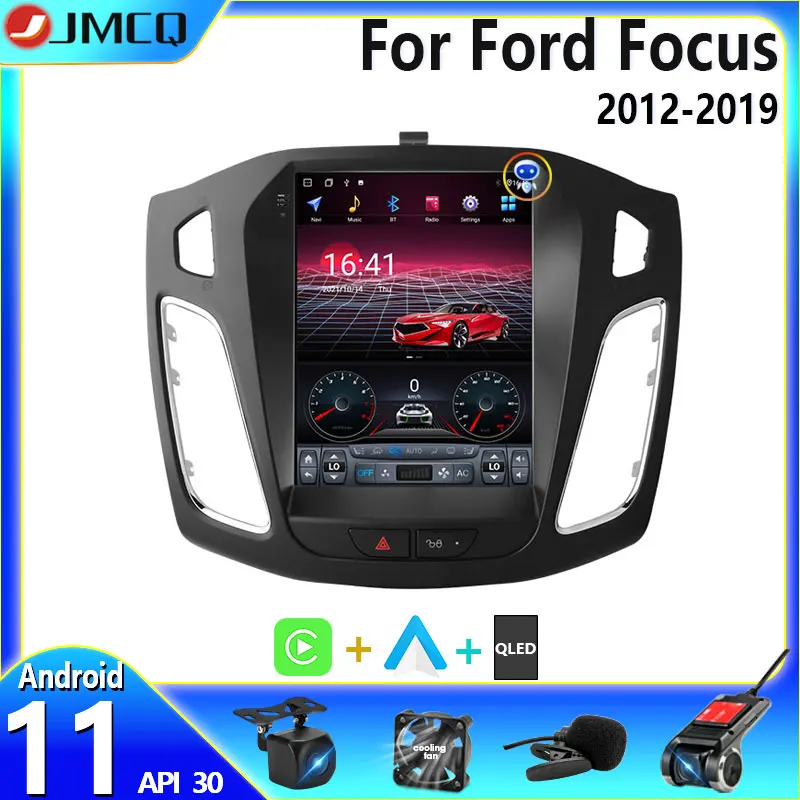 $107.22 For Tesla Style 2 Din Android 11 Car Radio For Ford Focus 3 Mk 3 2011 - 2019 Multimedia Video Player GPS Stereo Carplay DSP RDS