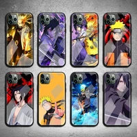 bandai anime naruto sasuke phone case tempered glass for iphone 13 12 11 pro mini xr xs max 8 x 7 6s 6 plus se 2020 cover