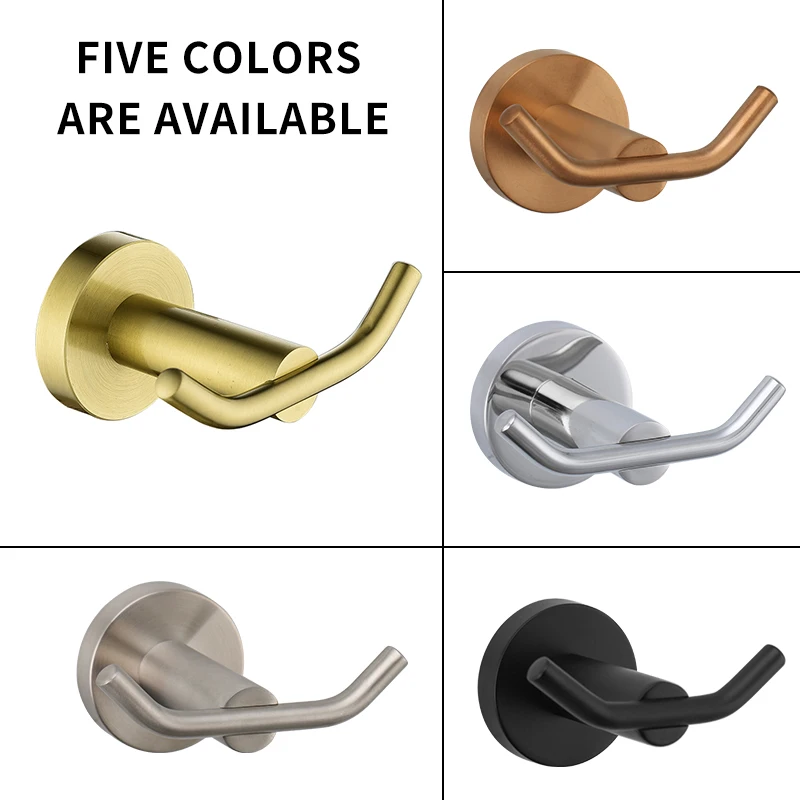 

Wall Mount Hook Key Coat Bathroom Robe Hanger Kitchen Hardware Hook Chrome Matte Black Brushed Nickel Gold Rose Gold