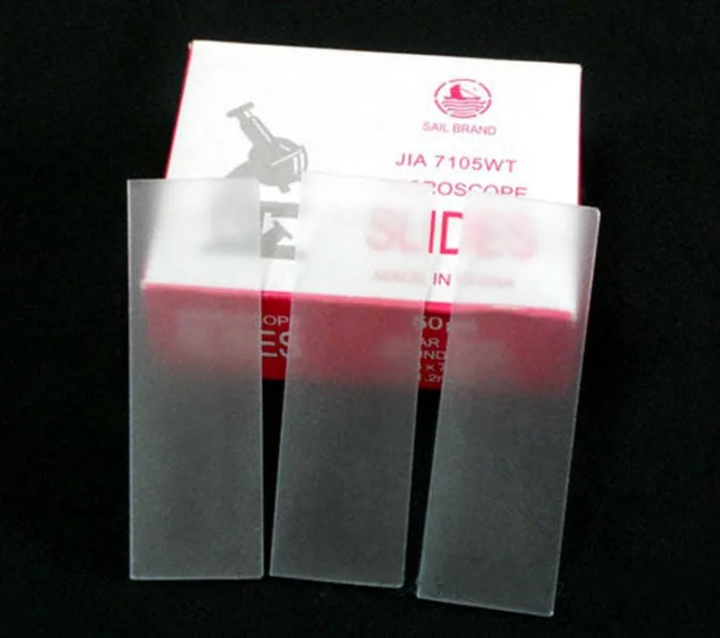

50pcs Blank Microscope Glass Slides Single Side Frosted Slides for Lab Preparation of Specimen